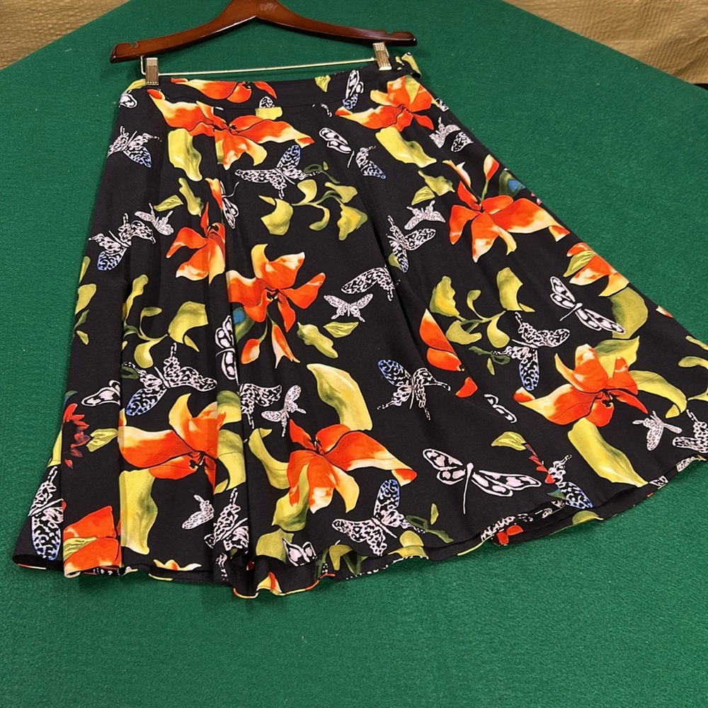 Floral Black Skirt